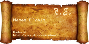 Nemes Efraim névjegykártya